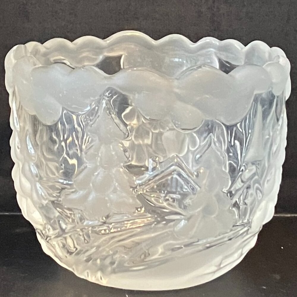 Christmas / Evergreen trees candle holder for votive or tealight (Mikasa)